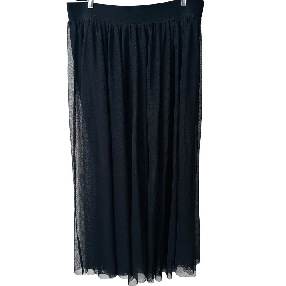 torrid Black Maxi Skirt with Sheer Overlay
